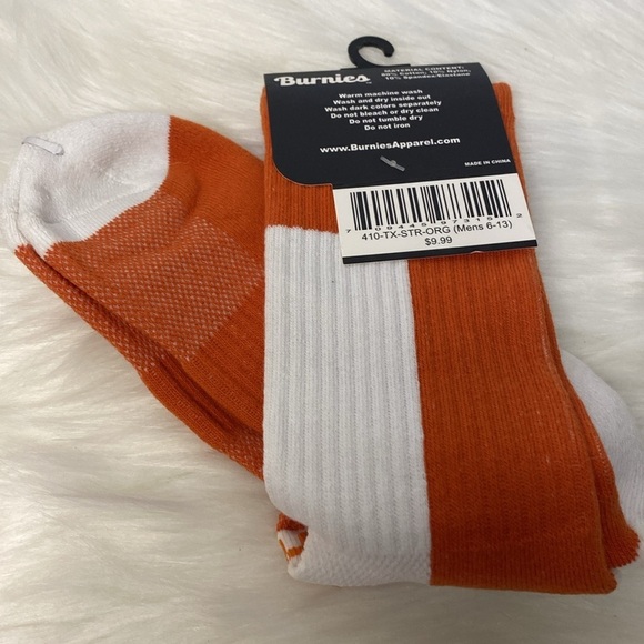 Burnies Mens Socks NWT Size 6-13 Orange with Star - Picture 6 of 6